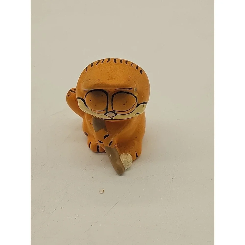 Vintage 1981 Garfield Dinner Time‎ Fork & Knife PVC Figure Toy UFS Hong Kong X2